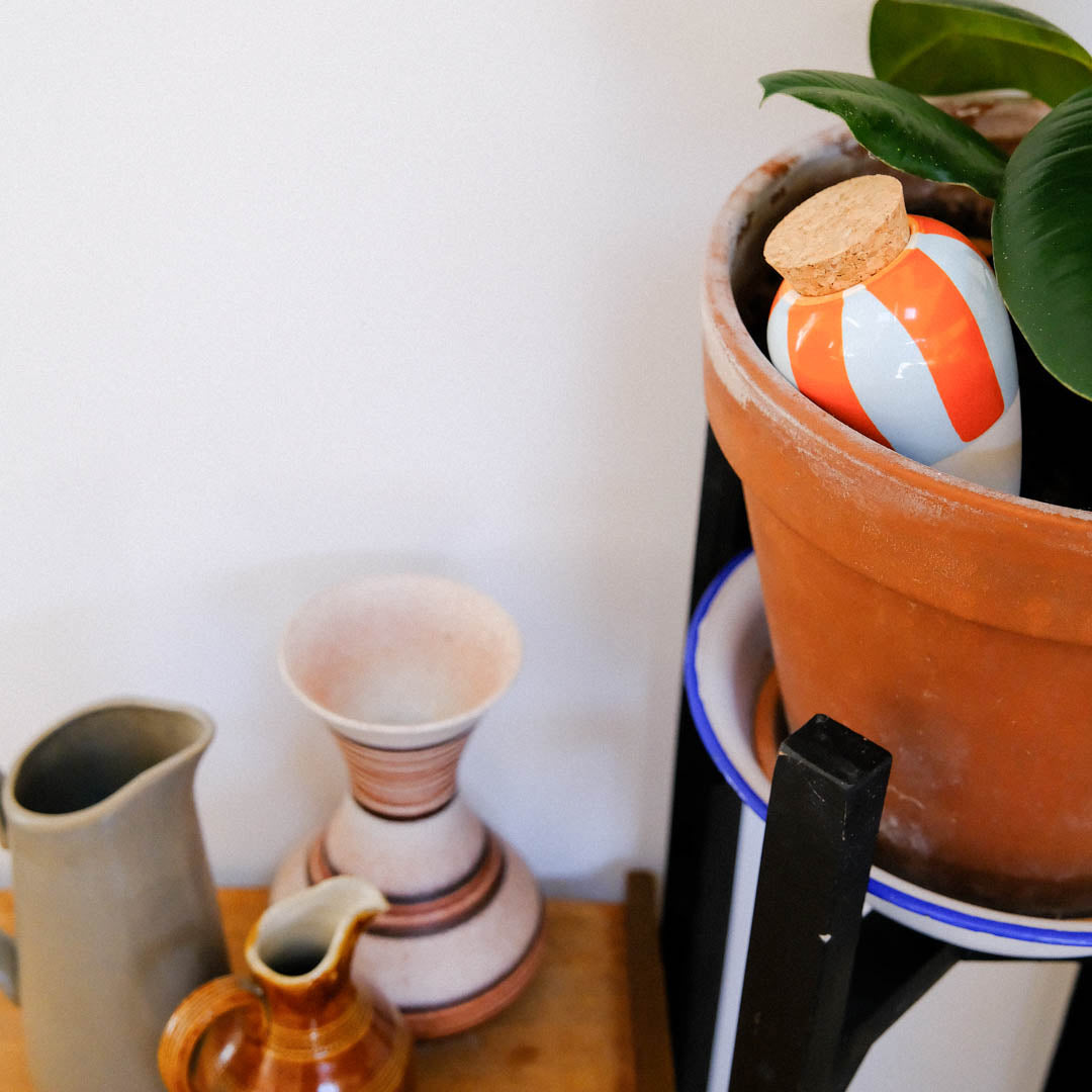 Olla - Orange und blau gestreift