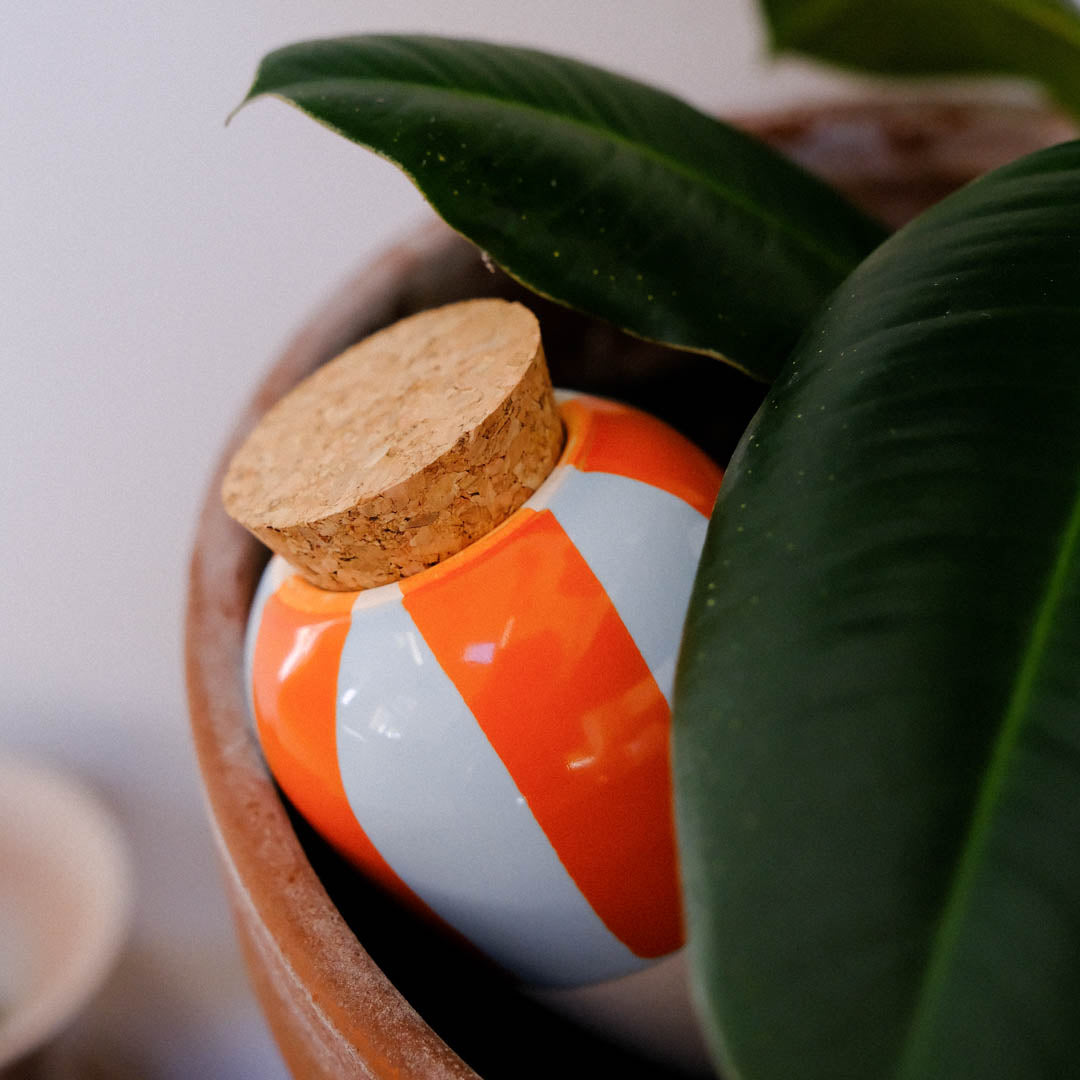 Olla - Orange und blau gestreift