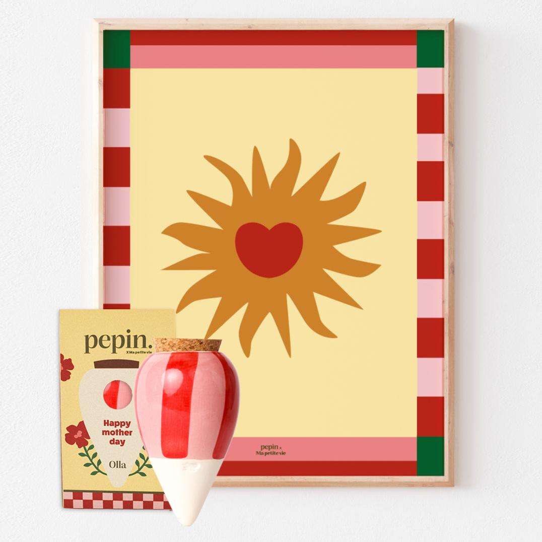 Festa della mamma - Poster Ma Petite Vie & Olla Rigato rosa e rosso