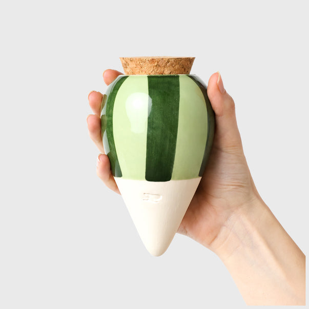 Olla - Zweifarbig grün gestreift