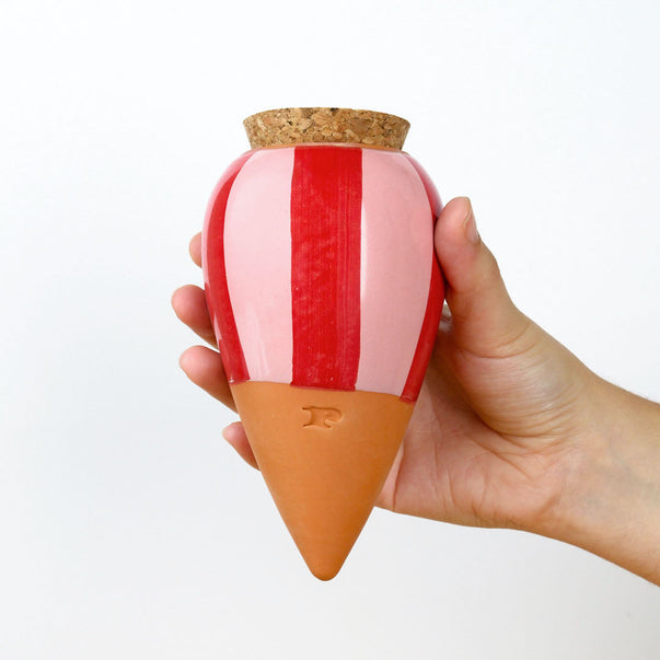 Olla - Roze en rood gestreept