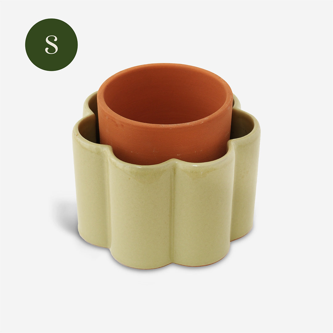 植木鉢 pep WH Self-watering pot Paula Sage Green - Natural hydration for plants